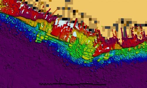 EM2040 multibeam data acquired by the RV Keary around Dún Aonghasa survey site. 